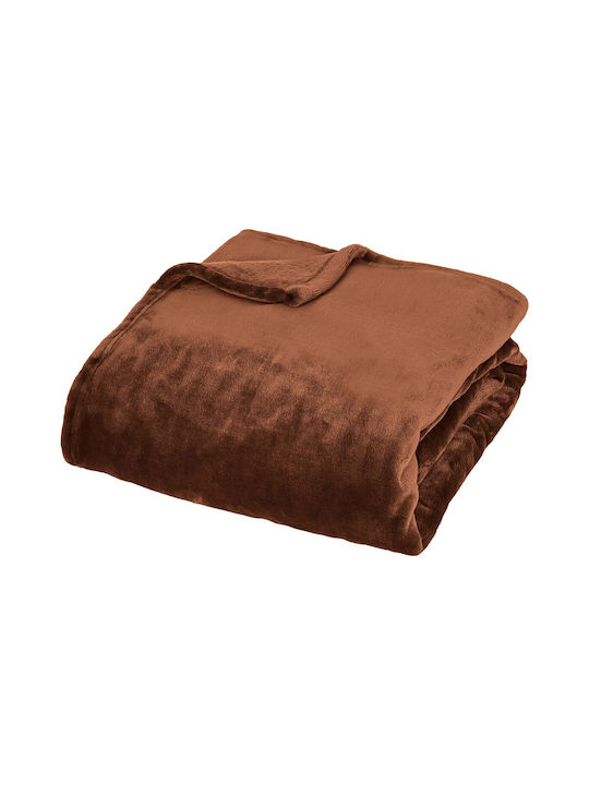 A-s Cuddly Κουβέρτα Fleece Καναπέ 130x180εκ. Marron