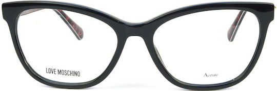 Moschino Plastic Eyeglass Frame Butterfly Black MOL639 INA