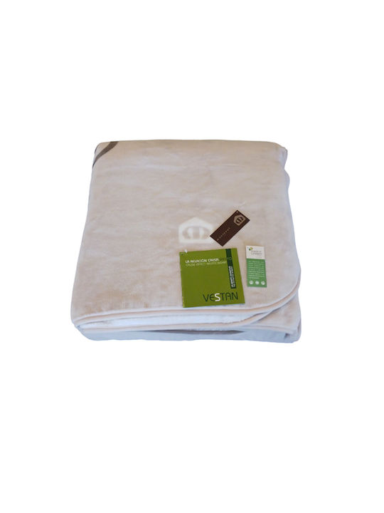 Manterol Casa Vestan Spanish Velvet Double Blanket 180x240cm Ecru