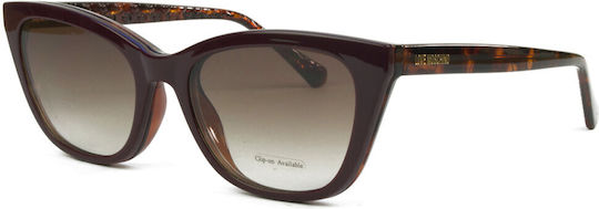 Moschino Plastic Eyeglass Frame Butterfly with Clip On Purple MOL071/CS MFX/HA
