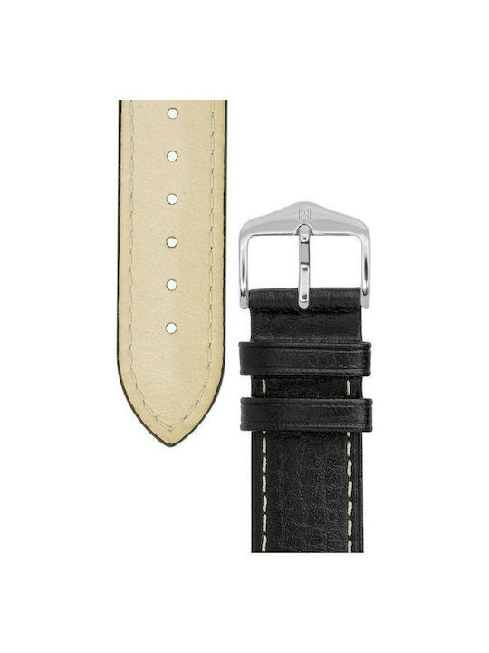 Hirsch Boston Long Leather Strap Black 22mm