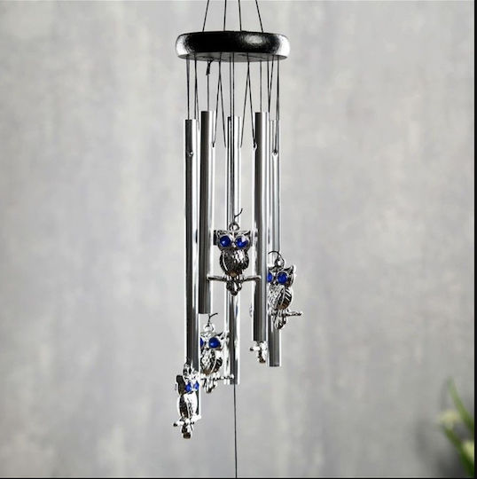 Fluffy Wind Chime 5 Metal Sound Tubes Home Garden Feng Shui Model 6 Owls