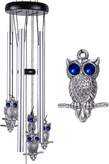 Fluffy Wind Chime 5 Metal Sound Tubes Home Garden Feng Shui Model 6 Owls