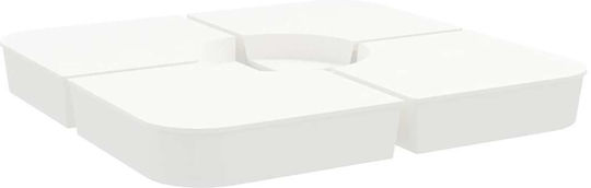 vidaXL Schirmständer aus Polypropylen White 100x100x11cm 4Stück