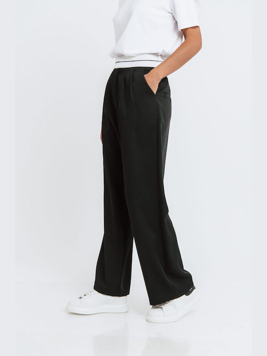 Freestyle Women's Fabric Trousers in Relaxed Fit Black