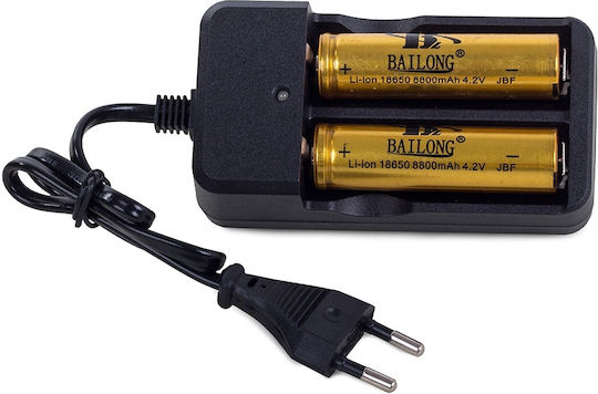 Verk Group Charger 2 Batteries Li-ion Size 18650/16340/26650/14500