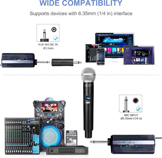 Next GS-554 4pcs Ασύρματο Μικρόφωνο Χειρός για Φωνητικά