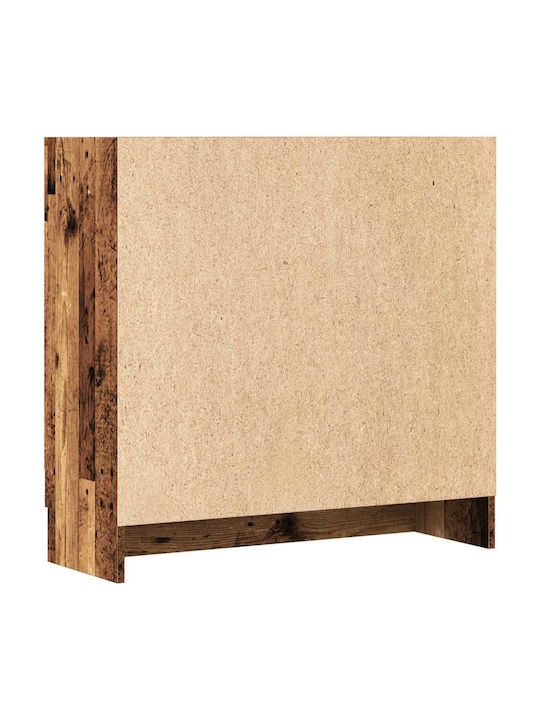 Wall Living Room Display Cabinet made of Particleboard with Glass Coffee 82.5x30.5x80cm