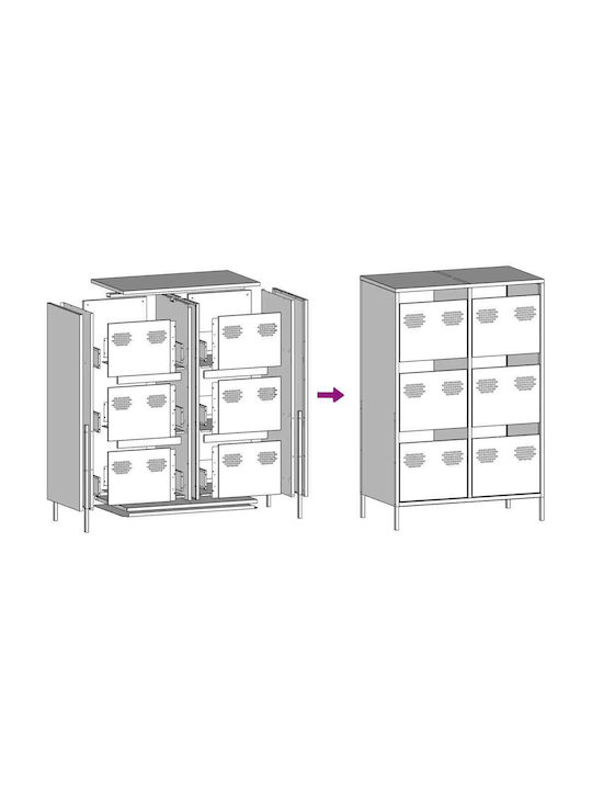 Office Storage Metal Drawer Green olive oil L68xW39xH101.5cm