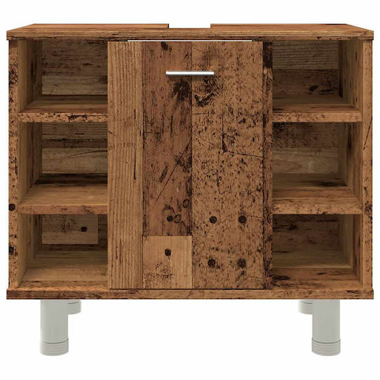 vidaXL Cabinet Countertop with Sink L60xW32xH53.5cm Old Wood