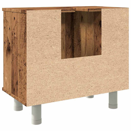 vidaXL Cabinet Countertop with Sink L60xW32xH53.5cm Old Wood