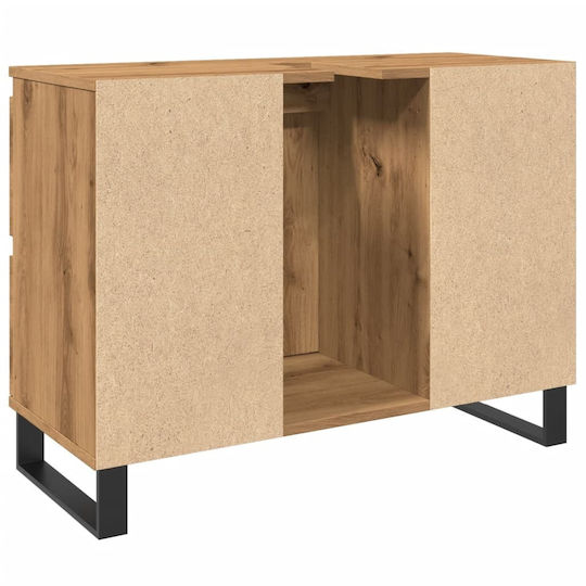 vidaXL Waschtisch mit Waschbecken L80xB33xH60cm Oaks