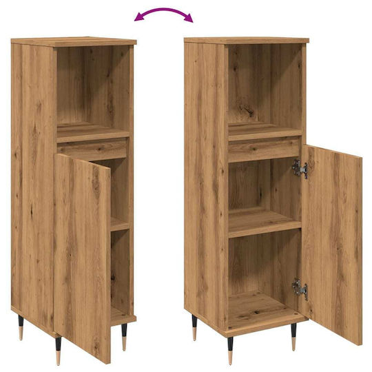 vidaXL Cabinet de baie L30xA30xÎ100cm Stejar