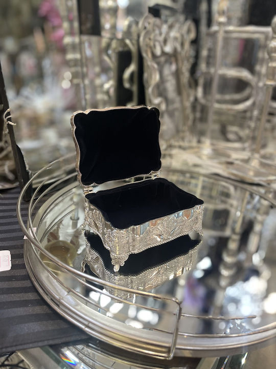 Karvounis Метална Сребърна Кутия За Бижута 13x8.2см