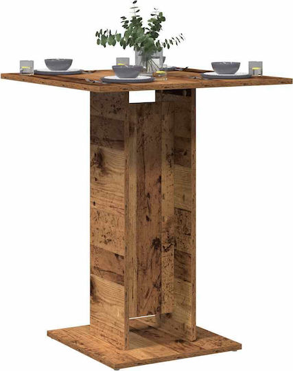Bistro Квадратна Масa За Трапезария Дървена Кафява 60x60x75см