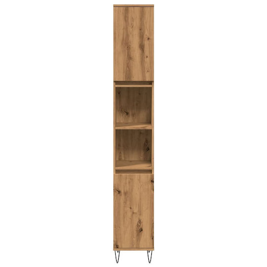 vidaXL Badezimmersäule Boden H30xB30xH190cm Eiche
