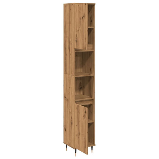 vidaXL Στήλη Μπάνιου Τοίχου Μ30xΒ30xΥ190cm Δρυς