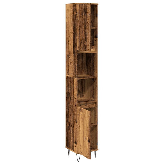vidaXL Floor Bathroom Column Cabinet L30xD30xH190cm Brown