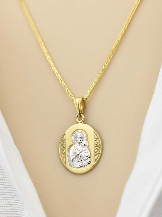 Goldjewels Halskette Amulett Göttliche Mutter aus Gold 9 K