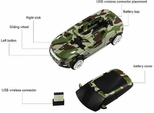 SUV Безжичен Мишка Зелен