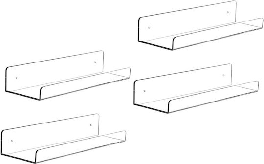 Transparent Wall Shelves (4 Pieces) 10x3.5x3cm