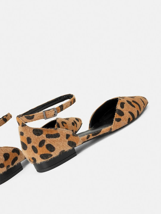 Damen Ballerinas Spitz zulaufend in Gelb Farbe