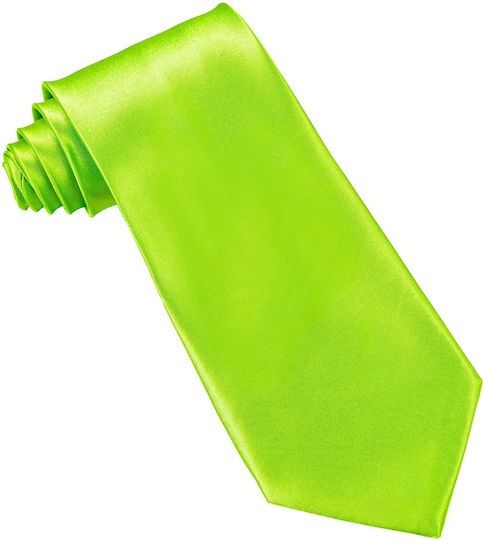 Neongrüne Satinkrawatte Accessoire