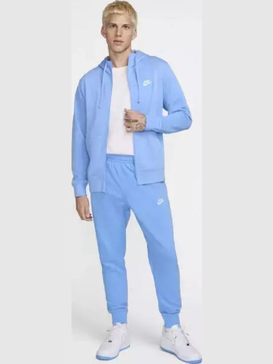 French Terry Sweatshirt with Hood Blue