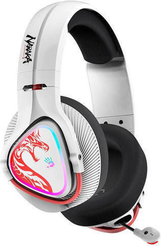 A4Tech Bloody MR720 Naraka Ασύρματο Over Ear Gaming Headset με σύνδεση 3.5mm / Bluetooth / USB Λευκό