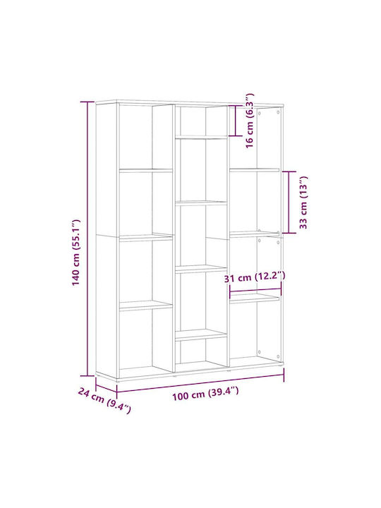 Bibliotecă Maro 100x24x140cm