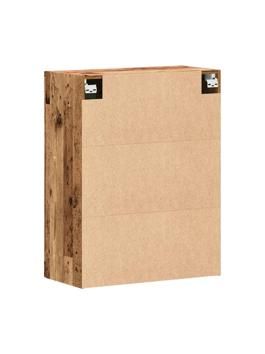 Wand Wohnzimmer Vitrine aus Spanplatte mit Glas Coffee 69.5x34x90cm