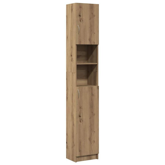 vidaXL Στήλη Μπάνιου Δαπέδου Μ32xΒ25.5xΥ190cm Δρυς
