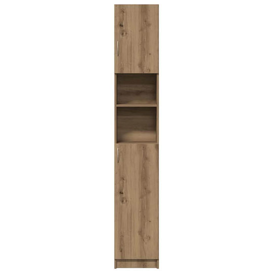 vidaXL Στήλη Μπάνιου Δαπέδου Μ32xΒ25.5xΥ190cm Δρυς