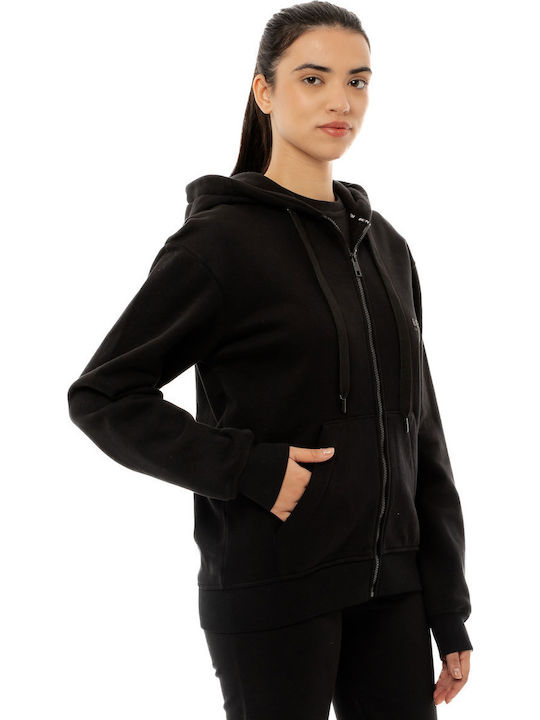 Women's Sweatshirt Jacket Hooded Black