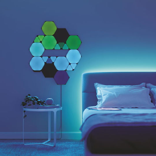 Pachet de Extindere Nanoleaf Shapes Ultra Black Mini Triunghi 10 Panouri LED Triunghiulare Mini Suplimentare Inteligente Modulare RGBW Wi-Fi 16 Milioane de Culori Lumină de Perete Interior Sincronizare Muzică Funcționează cu Alexa