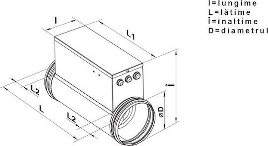 Baterie de Încălzire Electrică Fi 125mm 1.2kw 220v