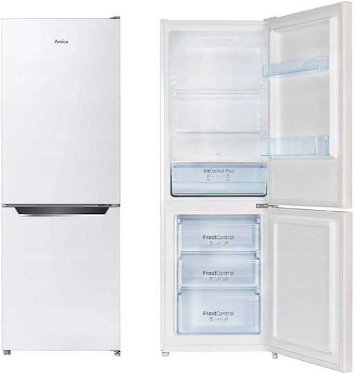 Amica Combină frigorifică 227lt NoFrost Î159.3xL54xA55cm. Alb FK2425.4UNT