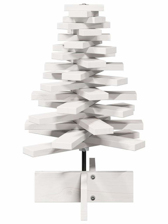 vidaXL Christmas Decorative Wood Tree 60cm Adorned White