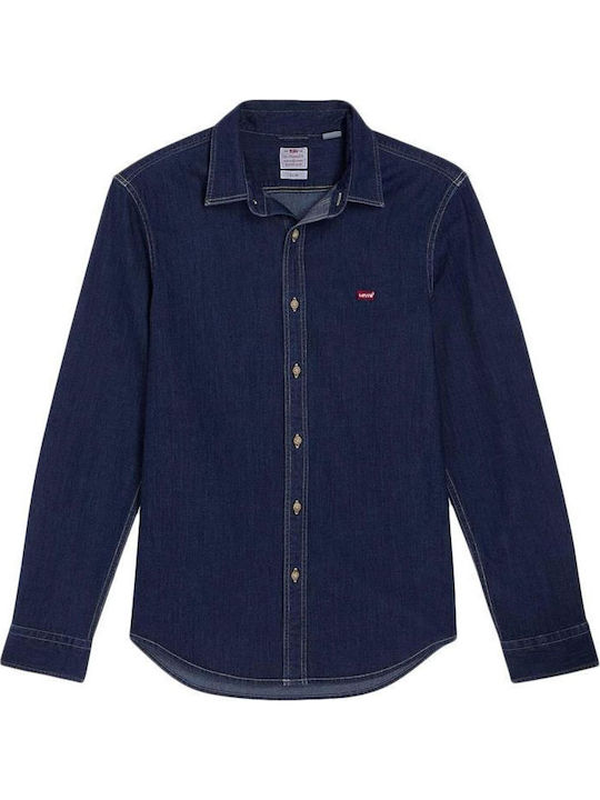 Battery Housemark Long-sleeved Denim Shirt Dark Indigo