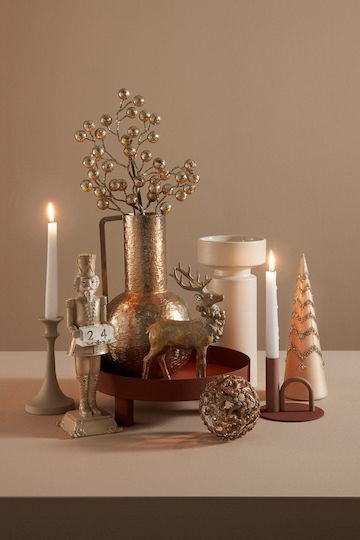 Bizzotto Weihnachts-Nussknacker Gold aus Polyresin Soldat Höhe 31.5cm.