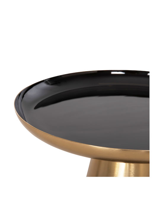 Round Side Coffee Table Oluf Metal Matte Black-Gold 2 Pieces W50xL50xH55cm