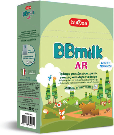 Buona Hrană pentru bebeluși și formule Bbmilk AR pentru 0m++ Luni 400gr