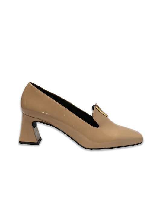 Pumps mit mittelhohem Absatz Beige