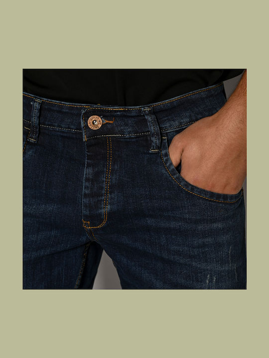 Herren Jeanshosen Elastisches Slim Fit Blau