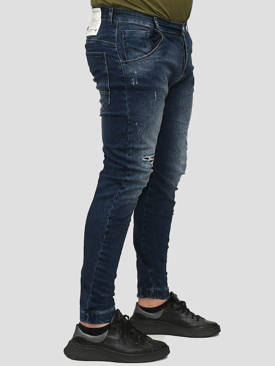 Damaged Jeans Men's Jeans Pants Navy Blue