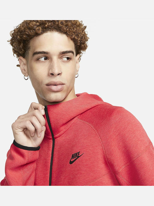 Tech Fleece Windrunner Cardigan With Red Hood