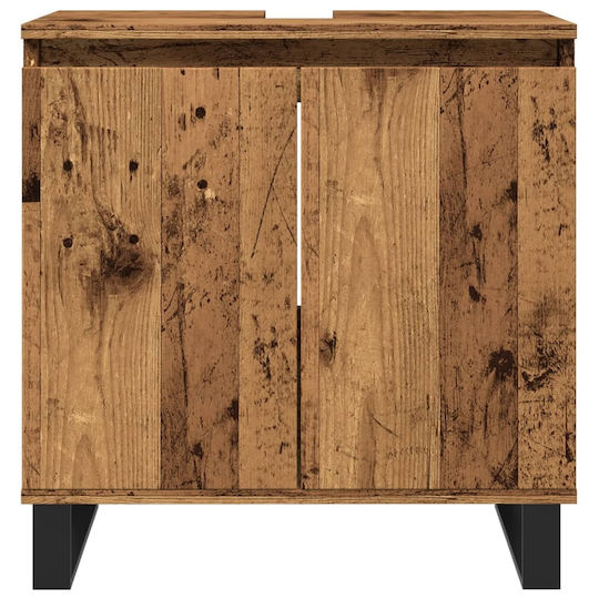 vidaXL Countertop without Sink L58xW33xH60cm Old Wood