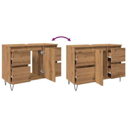 vidaXL Countertop without Sink L80xW33xH60cm Oaks