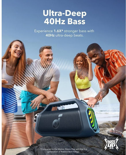 Anker Soundcore Boom 2 Plus Αδιάβροχο Ηχείο Bluetooth 140W με Διάρκεια Μπαταρίας έως 20 ώρες Explorer Blue