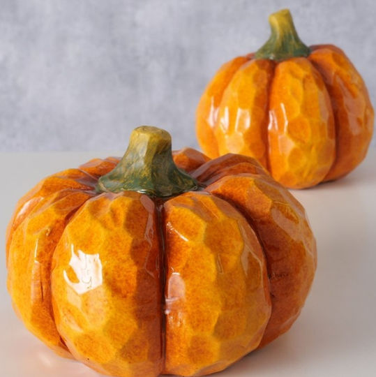 Boltze Set of Decorative Pumpkins made of Ceramic Material 13.5x11cm 2pcs